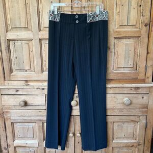Identity Paris Absolu Comfort Size 40 Beaded‎ Trousers Pants Wool Blend Straight